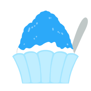 ブルーハワイかき氷の無料イラスト素材