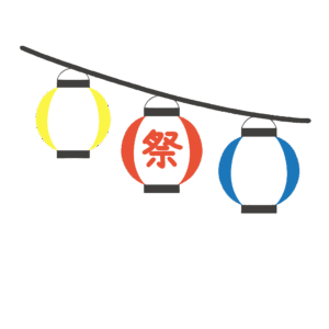 お祭りの提灯フレームの無料イラスト素材