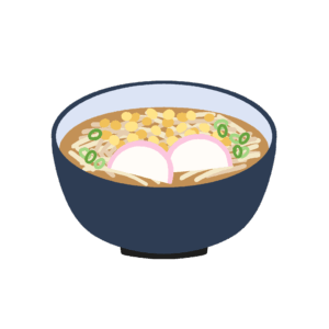 たぬきうどんの無料イラスト素材