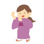 盆踊りをする女性の無料イラスト素材
