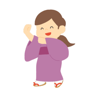 盆踊りをする女性の無料イラスト素材