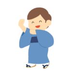 盆踊りをする男性の無料イラスト素材