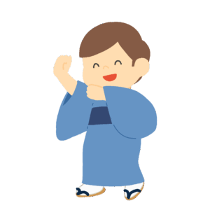 盆踊りをする男性の無料イラスト素材