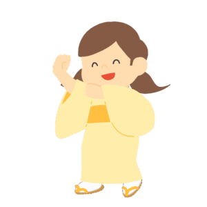 盆踊りをする子どもの無料イラスト素材