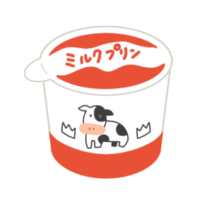 カップのミルクプリンの無料イラスト素材