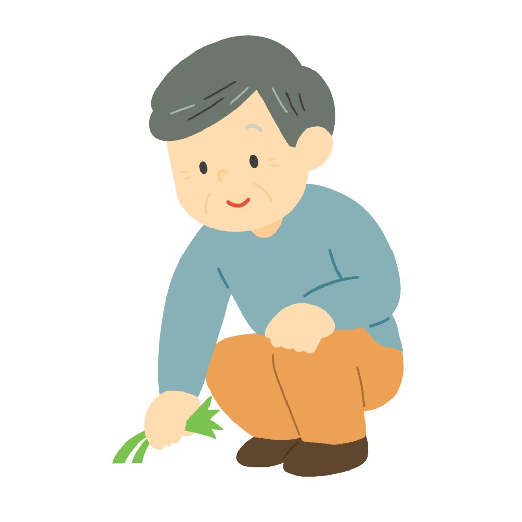 clip art of old man pulling weeds-illpop.com