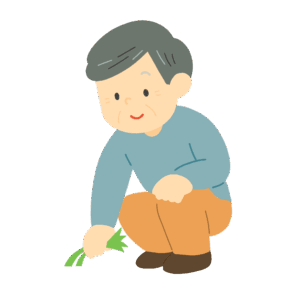 clip art of old man pulling weeds-illpop.com
