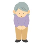 挨拶（お辞儀）をするおばあさんの無料イラスト素材