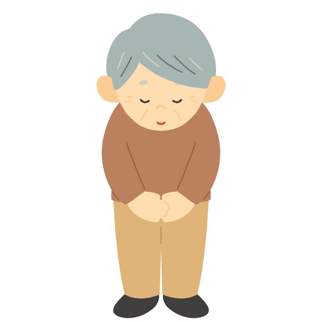 clip art of old man bowing(bowing)