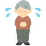 困った顔のおじいさんの無料イラスト素材
