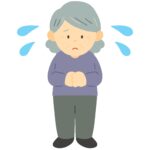 困った顔のおばあさんの無料イラスト素材