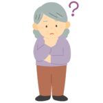疑問に思うおばあさんの無料イラスト素材