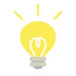 光る電球の無料イラスト素材