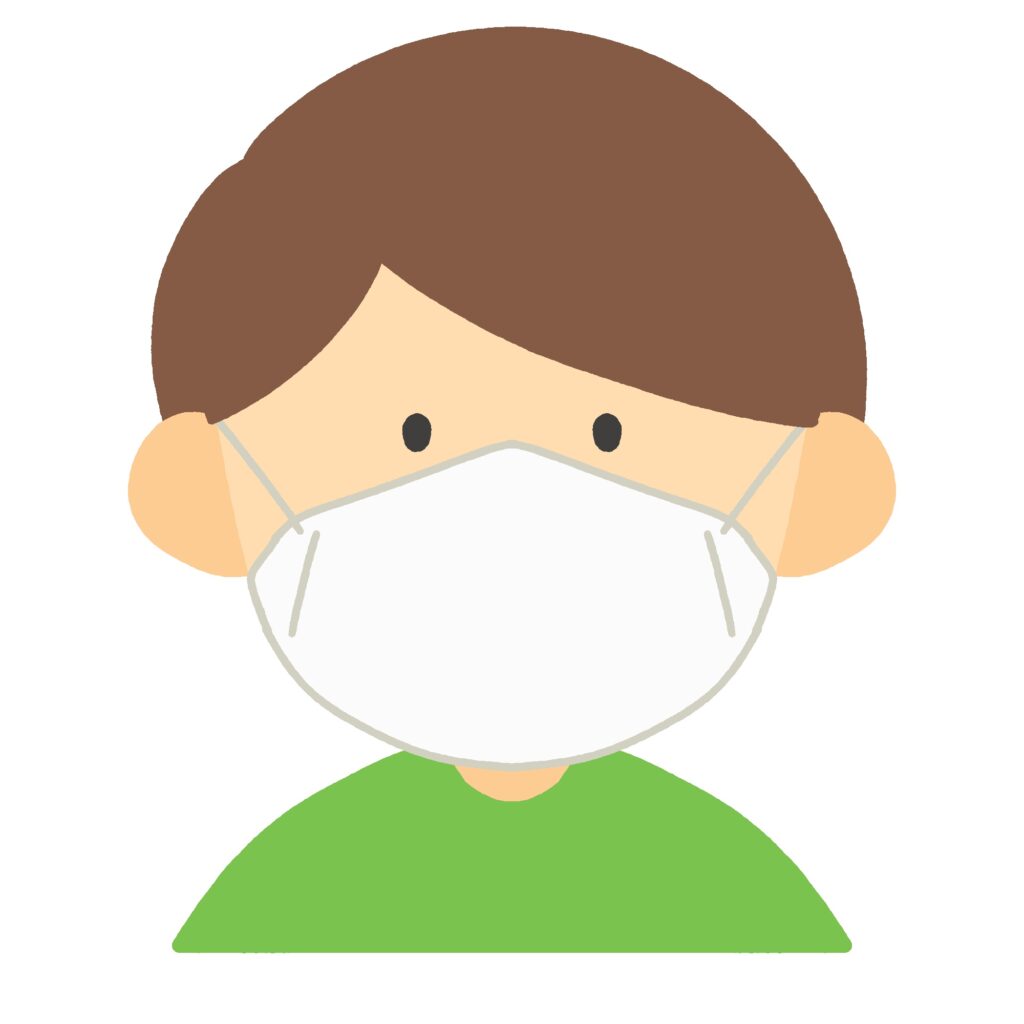 マスクをしている男性の無料イラスト素材