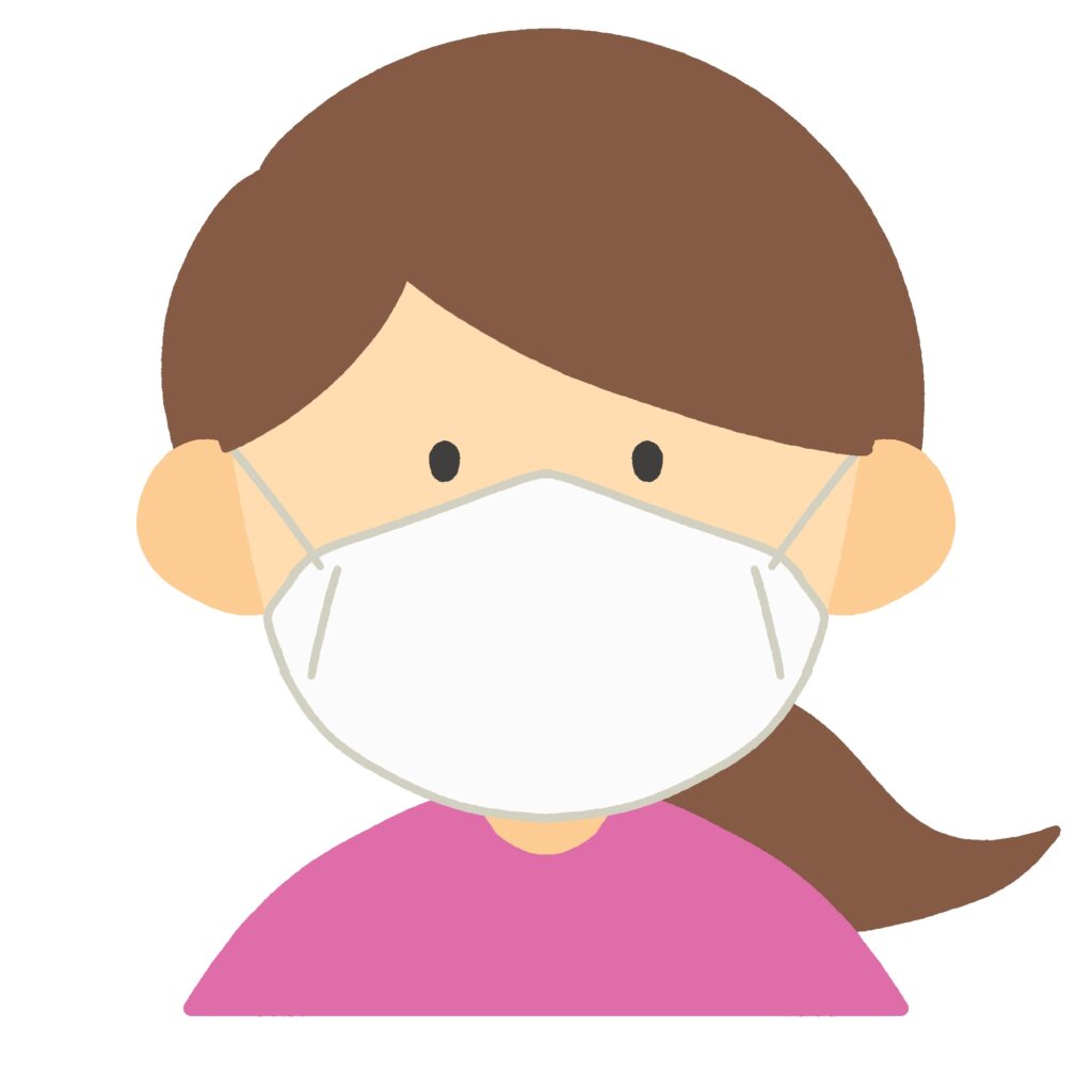 マスクをしている女性の無料イラスト素材
