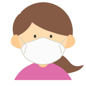 マスクをしている女性の無料イラスト素材