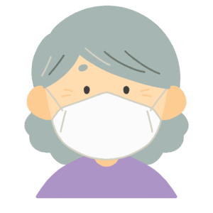 clip art of an old lady wearing a mask-illpop.com
