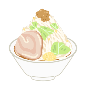 二郎系ラーメンの無料イラスト素材