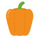 オレンジ色のパプリカの無料イラスト素材