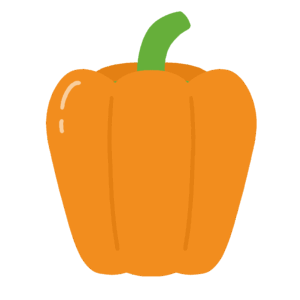 オレンジ色のパプリカの無料イラスト素材