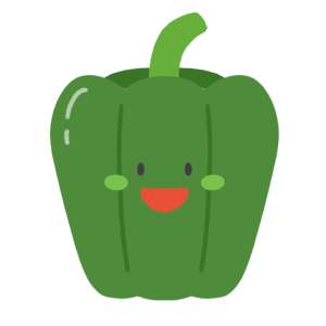 ピーマンのキャラクターの無料イラスト素材