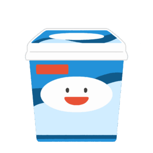 ヨーグルトのキャラクターの無料イラスト素材