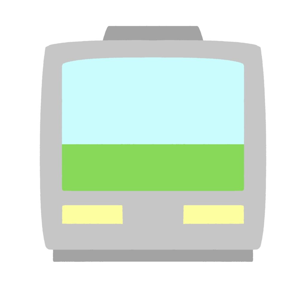 clip art of yellowish green Yamanote line style train-illpop.com