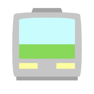 黄緑色の山手線風電車の無料イラスト素材