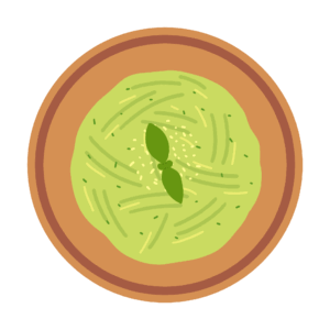 ジェノベーゼパスタの無料イラスト素材