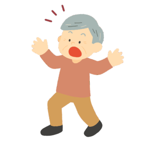 驚くおじいさんの無料イラスト素材