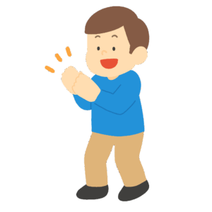 拍手をする男性の無料イラスト素材