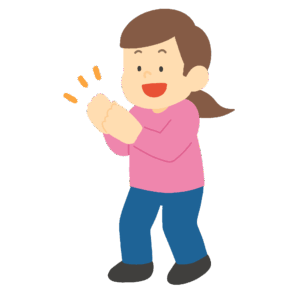 拍手をする女性の無料イラスト素材