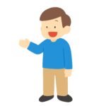案内をする男性の無料イラスト素材