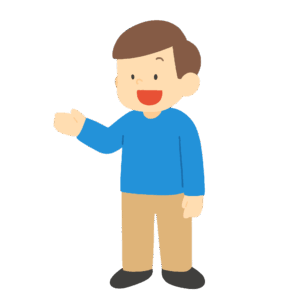 案内をする男性の無料イラスト素材