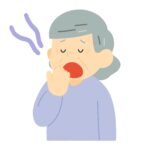 あくびをするおばあさんの無料イラスト素材