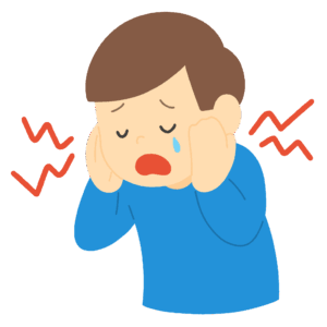 虫歯が痛い男性の無料イラスト素材