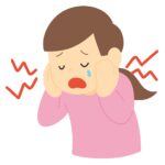 虫歯が痛い女性の無料イラスト素材