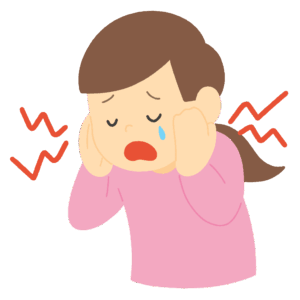 虫歯が痛い女性の無料イラスト素材