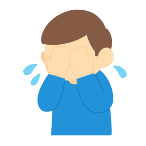 顔をおおって泣く男性の無料イラスト素材