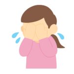 顔をおおって泣く女性の無料イラスト素材