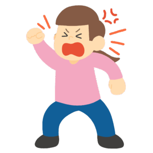 怒る女性の無料イラスト素材