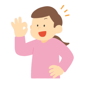 OKサインをする女性の無料イラスト素材