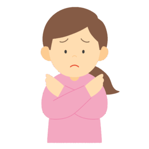 NGポーズ（バツ）をしている女性の無料イラスト素材