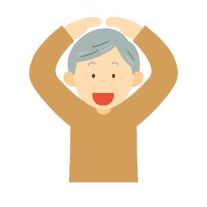 頭の上でOKサインをするおじいさんの無料イラスト素材