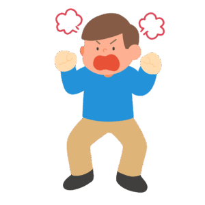 激怒するクレーマーの男性の無料イラスト素材