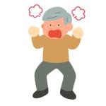激怒するクレーマーおじいさんの無料イラスト素材