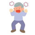 激怒するクレーマーのおばあさんの無料イラスト素材
