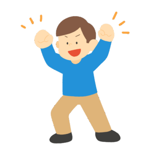 応援する男性の無料イラスト素材