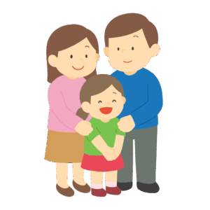 父親と母親と子どもの無料イラスト素材