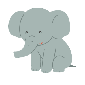 かわいい象のキャラクターの無料イラスト素材